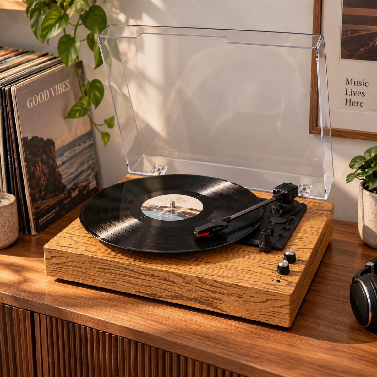 Platine vinyle 3 vitesses USB avec prise casque