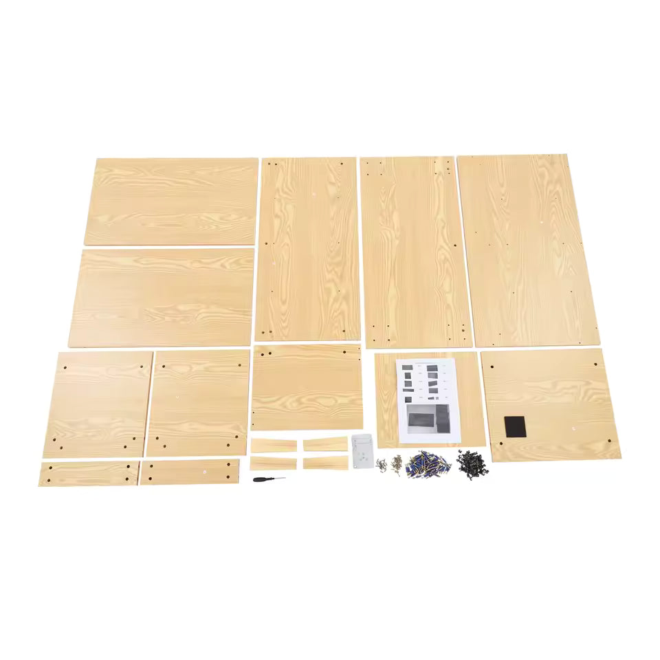 Meuble vinyle bois avec espace platine 6 niveaux