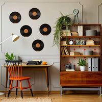 Lot de 6 étagères murales en bois pour disques vinyles