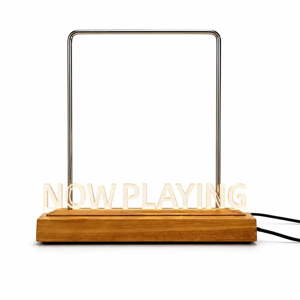 Présentoir vinyle lumineux "Now Playing"