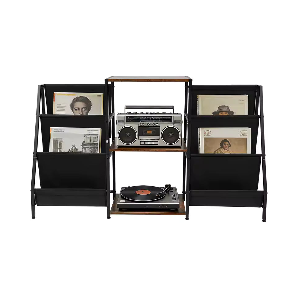 Meuble rangement vinyle style rétro