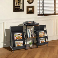 Meuble rangement vinyle style rétro